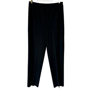 Ming Wang Straight Leg Knit Pull On Pants High Rise Comfort Travel Sz Lg